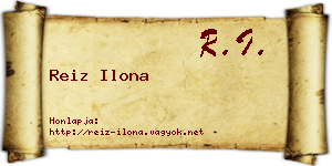 Reiz Ilona névjegykártya